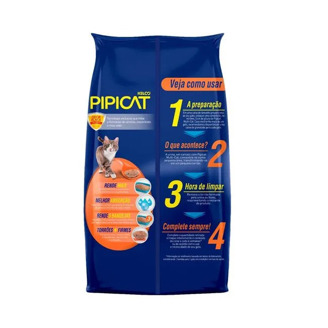 Areia Higiênica Pipicat Multicat para Gatos - 12 kg