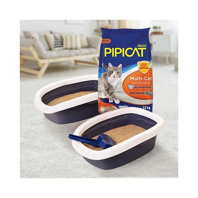 Areia Higiênica Pipicat Multicat para Gatos - 12 kg